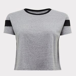 NWT Grey Cropped Relaxed Fit Jersey Tee